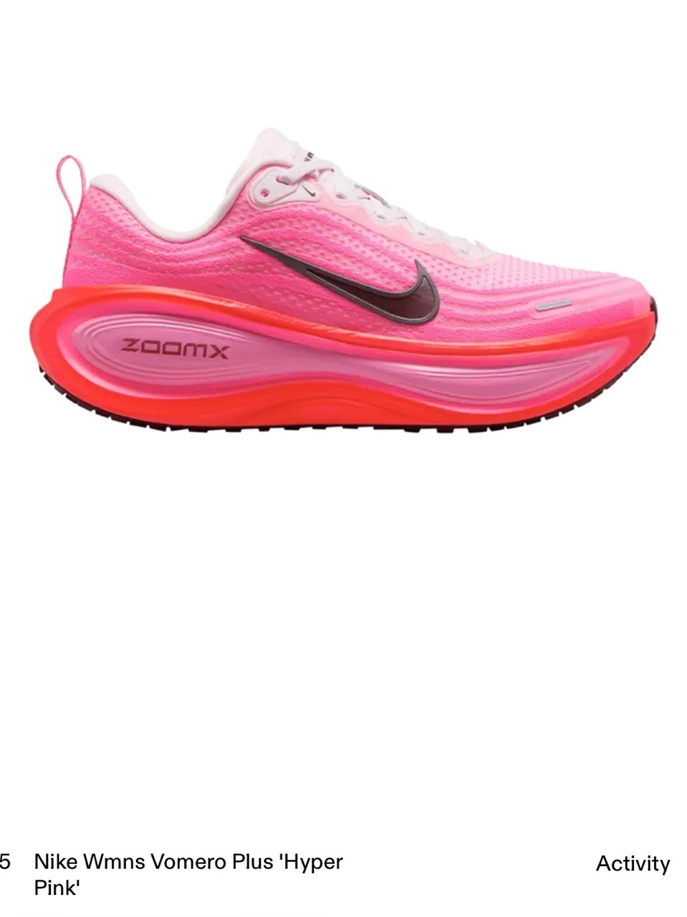 **NWT** Nike Vomero Plus running shoes in Hyper Pink, size 8.5.